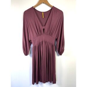 Rachel Pally Womens Babydoll Mini Dress Size S Dusty Rose Stretch Soft Flowy USA